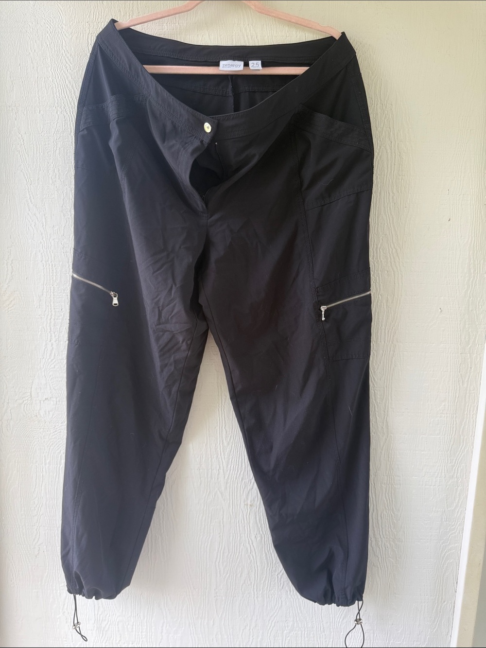 Chico's Black Zip-Pocket Track Joggers